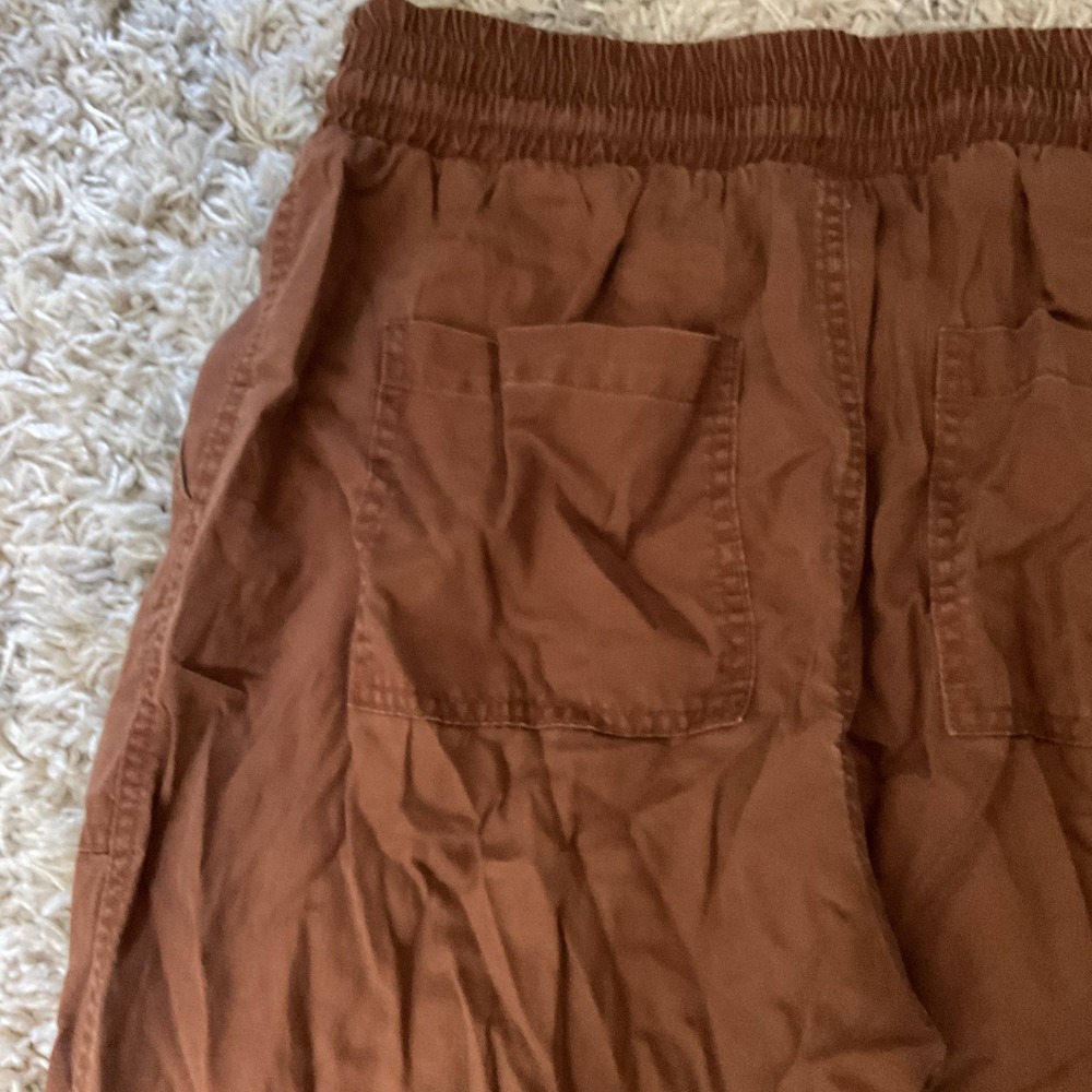 Rust Brown Drawstring Jogger Pants with Pockets Womens Small - Picture 6 of 10